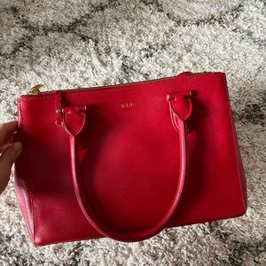 Ralph lauren leather handbags red